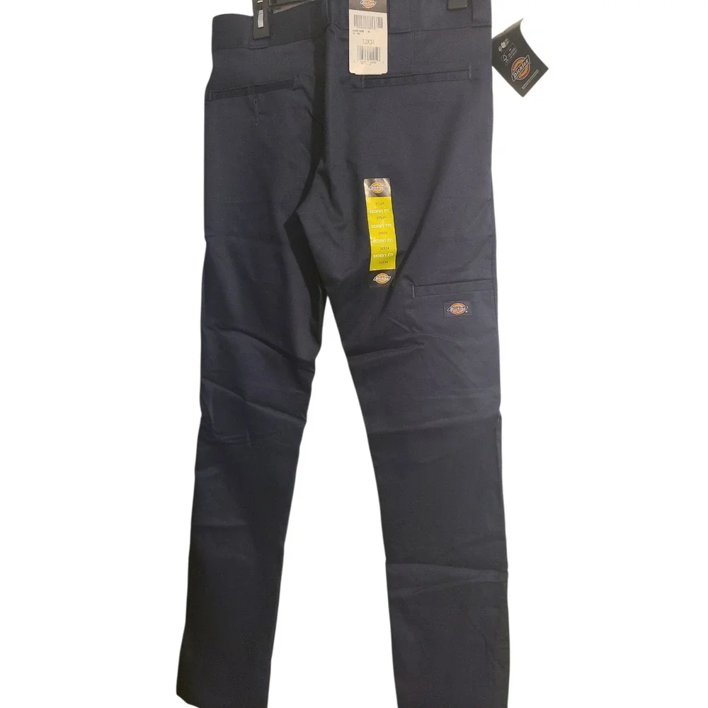 Dickies twill work pants skinny fit straight leg Flex Black 32x34 Brand NEW